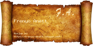 Frenyo Anett névjegykártya