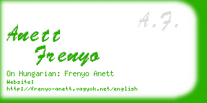 anett frenyo business card